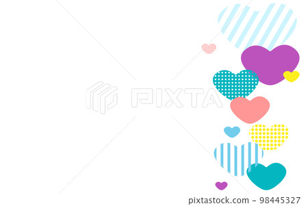 Illustration material arranged with hearts 98445327