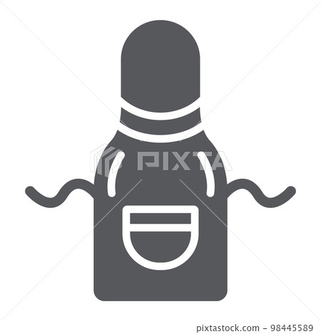 Kitchen apron glyph icon, wear and kitchen, chef garment sign, vector graphics, a solid pattern on a white background, eps 10. 98445589