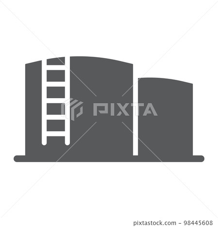 Oil storage glyph icon, fuel and industry, oil tank sign, vector graphics, a solid pattern on a white background, eps 10. 98445608