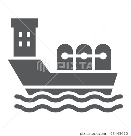 Oil tanker glyph icon, industrial and boat, oil ship sign, vector graphics, a solid pattern on a white background, eps 10. 98445610