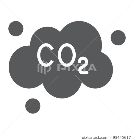Pollution co2 glyph icon, ecology and dioxide, co2 emissions cloud sign, vector graphics, a solid pattern on a white background, eps 10. Pollution co2 glyph icon, ecology and dioxide, co2 emissions cloud sign, vector graphics, a solid pattern on a white background, eps 10. 98445617