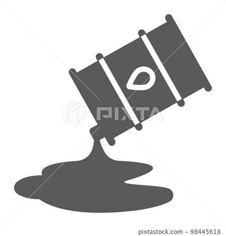 Oil spill glyph icon, fuel and storage, oil barrel sign, vector graphics, a solid pattern on a white background, eps 10. 98445618