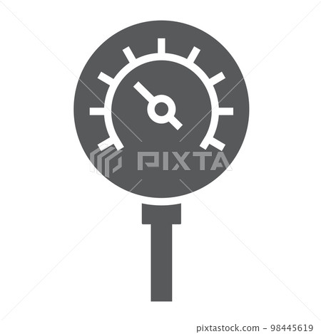 Oil manometer glyph icon, control and meter, pressure gage sign, vector graphics, a solid pattern on a white background, eps 10. Oil manometer glyph icon, control and meter, pressure gage sign, vector graphics, a solid pattern on a white background, eps 10. 98445619