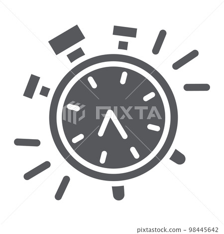 Alarm clock glyph icon, time and clock, watch sign, vector graphics, a solid pattern on a white background, eps 10. 98445642