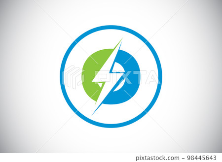 Initial O letter logo design with lighting thunder bolt. Electric bolt letter logo vector Initial O letter logo design with lighting thunder bolt. Electric bolt letter logo vector 98445643