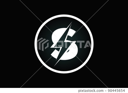 Initial S letter logo design with lighting... - Stock Illustration ...