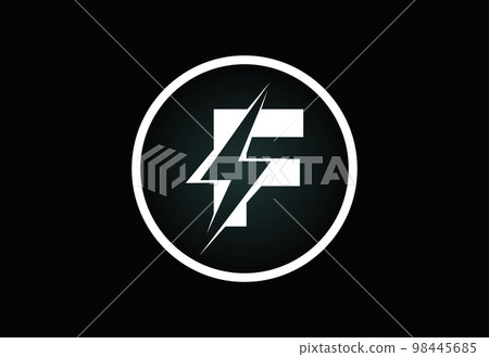 Initial F letter logo design with lighting thunder bolt. Electric bolt letter logo vector Initial F letter logo design with lighting thunder bolt. Electric bolt letter logo vector 98445685