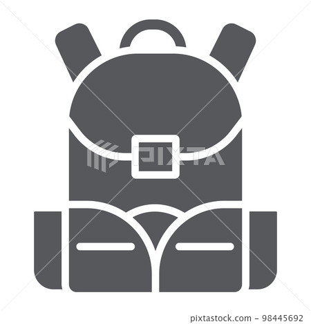 Schoolbag glyph icon, rucksack and bag, backpack sign, vector graphics, a solid pattern on a white background, eps 10. Schoolbag glyph icon, rucksack and bag, backpack sign, vector graphics, a solid pattern on a white background, eps 10. 98445692