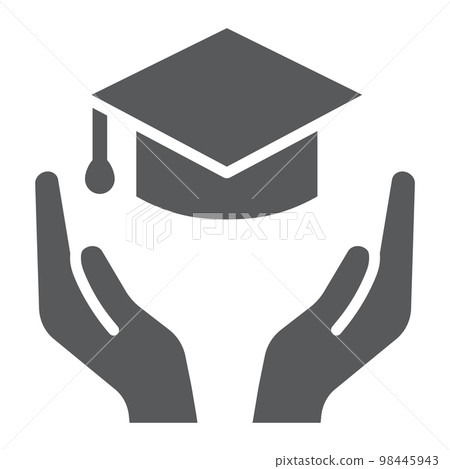 Education insurance glyph icon, protection and study, education security sign, vector graphics, a solid pattern on a white background, eps 10. Education insurance glyph icon, protection and study, education security sign, vector graphics, a solid pattern on a white background, eps 10. 98445943