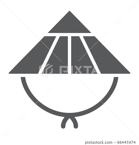 Kasa glyph icon, asian and cap, japanese hat sign, vector graphics, a solid pattern on a white background, eps 10. 98445974