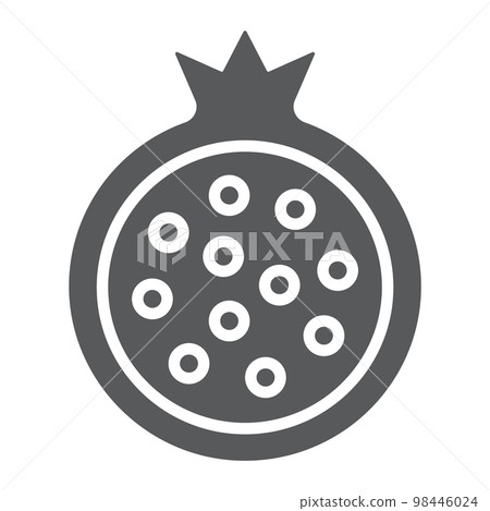 Pomegranate glyph icon, food and fruit, garnet sign, vector graphics, a solid pattern on a white background, eps 10. 98446024