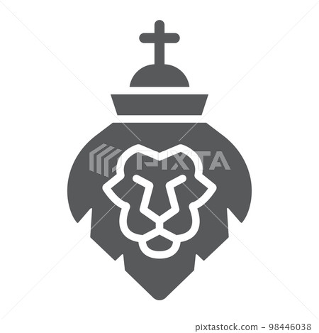 Lion of judah glyph icon, religion and animal, lion head sign, vector graphics, a solid pattern on a white background, eps 10. 98446038