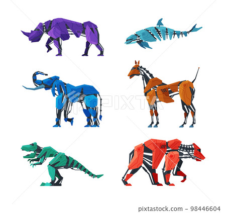 Animal Robots with Metal Body Joints and Limbs Vector Set Animal Robots with Metal Body Joints and Limbs Vector Set 98446604