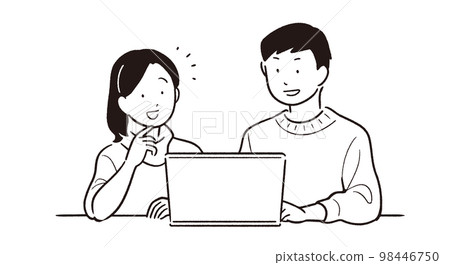A couple thinking about investment and the future Monochrome ver. A couple thinking about investment and the future Monochrome ver. 98446750