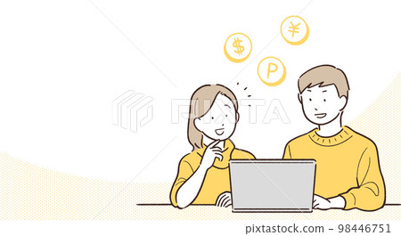 A couple thinking about investment and the future Peaceful color ver. 98446751
