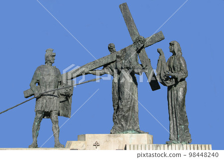 6th Station of the Cross - Veronica wipes the face of Jesus, Basilica of the Assumption of Virgin Mary in Marija Bistrica, Croatia 98448240