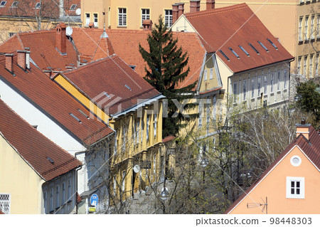 Aerial view of the rooftops of downtown of Zagreb, Croatia Aerial view of the rooftops of downtown of Zagreb, Croatia 98448303