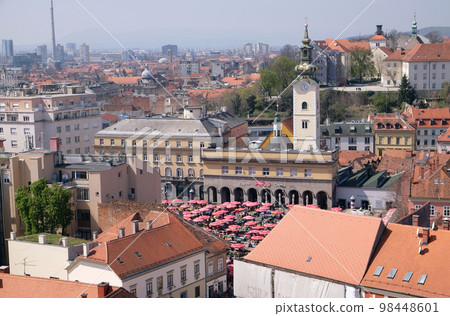 View of the Zagreb from the tower of the cathedral 98448601