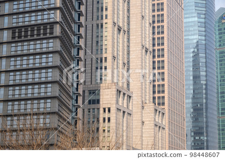 Lujiazui financial district skyscrapers buildings landscape in Shanghai Lujiazui financial district skyscrapers buildings landscape in Shanghai 98448607