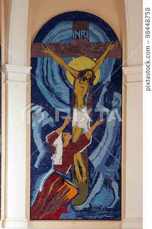 Jesus crucified on the cross Jesus crucified on the cross 98448758