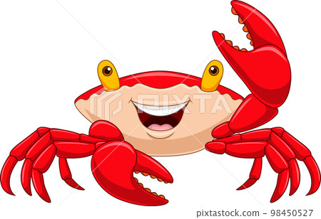 Cartoon happy crab on white background 98450527