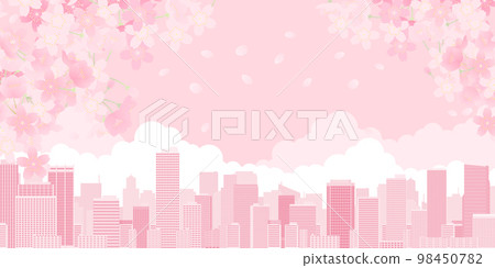 櫻花觀賞大城市背景素材 櫻花觀賞大城市背景素材 98450782