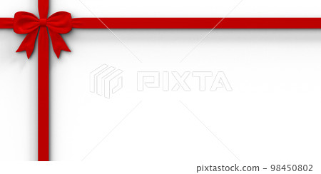 Red bowknot and ribbon frame (3D rendering) 98450802