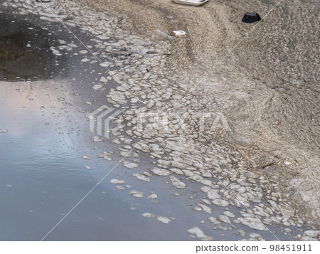 被廢水污染的河流風光 被廢水污染的河流風光 98451911