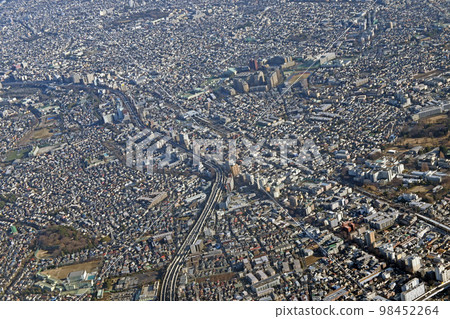 Koshu Highway, Shuto Expressway, aerial photo of Takaido area Koshu Highway, Shuto Expressway, aerial photo of Takaido area 98452264