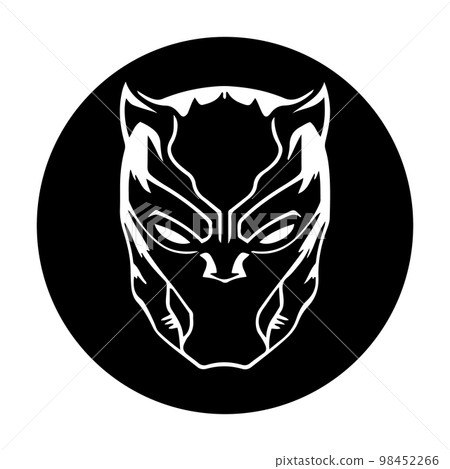Tatto mask black panther art white on black background vector Tatto mask black panther art white on black background vector 98452266
