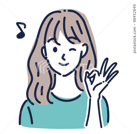 Female illustration material 98452649