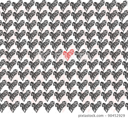 Heart line art seamless pattern Heart line art seamless pattern 98452929