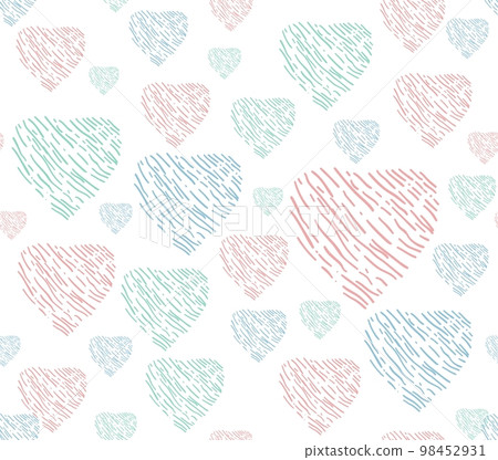 Heart line art seamless pattern Heart line art seamless pattern 98452931