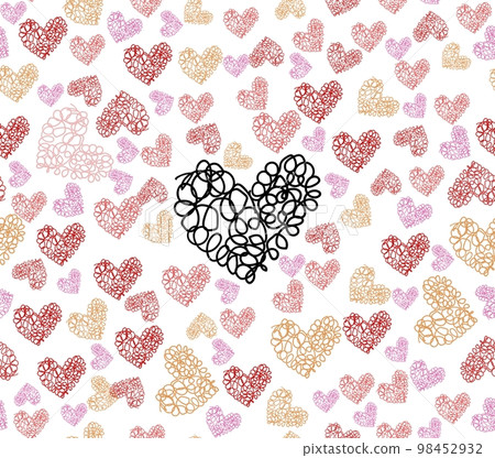 Heart line art seamless pattern 98452932