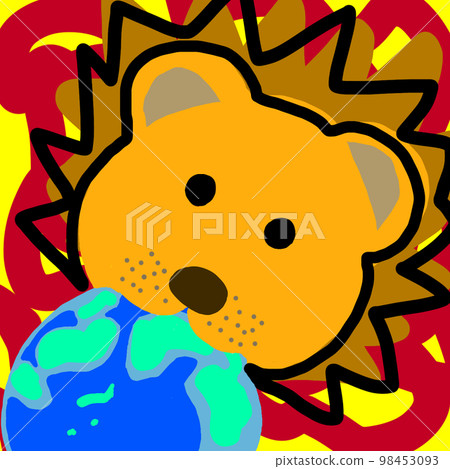 獅子咬地球 98453093