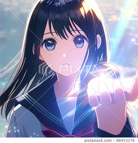 A high school girl who receives a magic stone "AI generated image" 98453276
