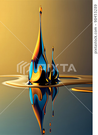 像藝術品一樣的液體，奶油色，大理石圖案“人工智能生成的圖像” 98453289