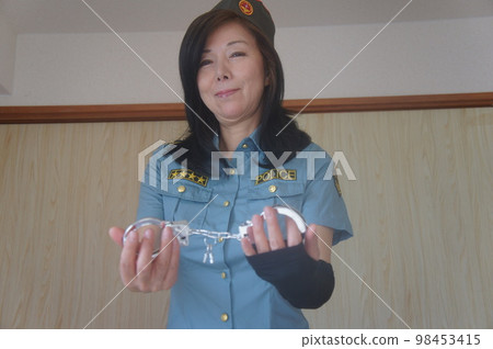 Healthy tall beauty police officer Healthy tall beauty police officer 98453415