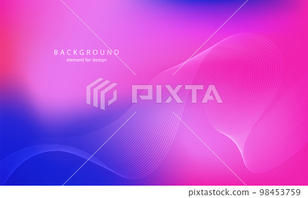 Abstract gradient background. Wave element for design. Digital frequency track equalizer. Stylized line art. Colorful shiny wave with lines created using blend tool. Curved wavy smooth stripe. Vector. 98453759