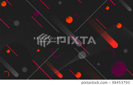 Abstract background. Wave element for design. Digital frequency track equalizer. Stylized line art. Colorful shiny wave with lines created using blend tool. Curved wavy line smooth stripe. Vector. 98453793