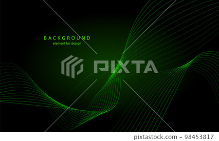 Abstract background. Wave element for design. Digital frequency track equalizer. Stylized line art. Colorful shiny wave with lines created using blend tool. Curved wavy line smooth stripe. Vector. 98453817