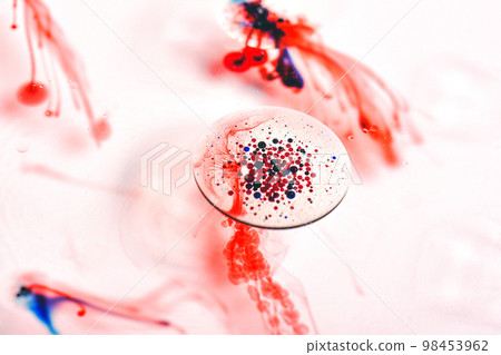 Blood cell smear under microscope for vaccine research, Bacterias and micro organisms 98453962