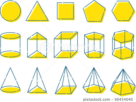 A set of various shapes that can be used for mathematics etc. A set of various shapes that can be used for mathematics etc. 98454040