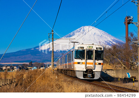Train and Mt. Fuji 98454299