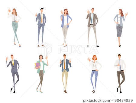 矢量插圖素材：人組給 OK 的手勢，業務 98454889