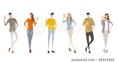 Vector illustration material: set of people who give an OK sign 98454898