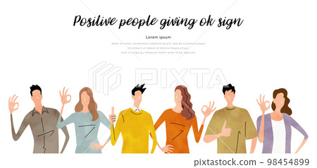 Vector illustration material: set of people who give an OK sign 98454899