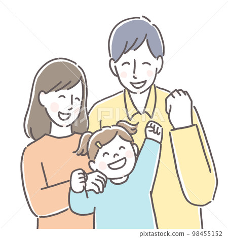 Parents who are happy with their child's growth 98455152