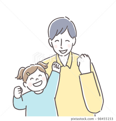 A father who rejoices in his child's growth A father who rejoices in his child's growth 98455153