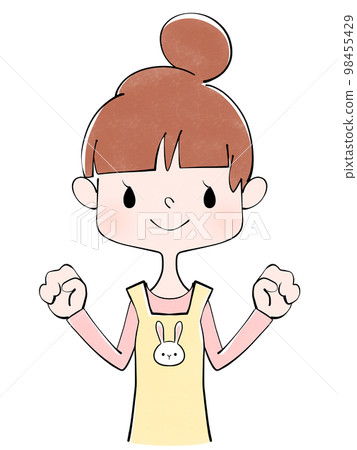 Illustration of a nursery teacher (female) playing with hands Illustration of a nursery teacher (female) playing with hands 98455429